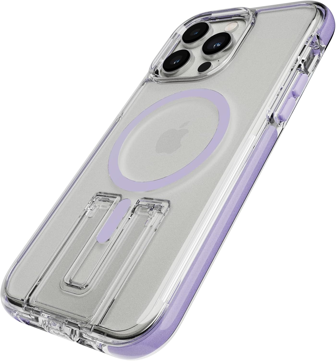 Tech21 EvoCrystal Kick case for iPhone 17e, iPhone 14 - MagSafe Compatible - Impact Protection - Kickstand - Lilac