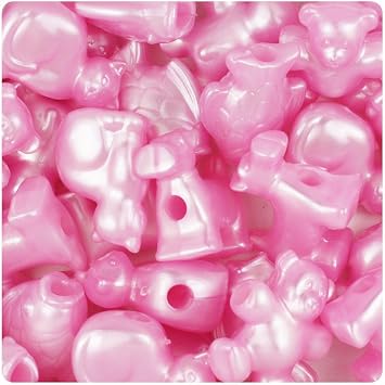 BeadTin Light Pink Pearl Pet Parade Plastic Pony Beads 2oz