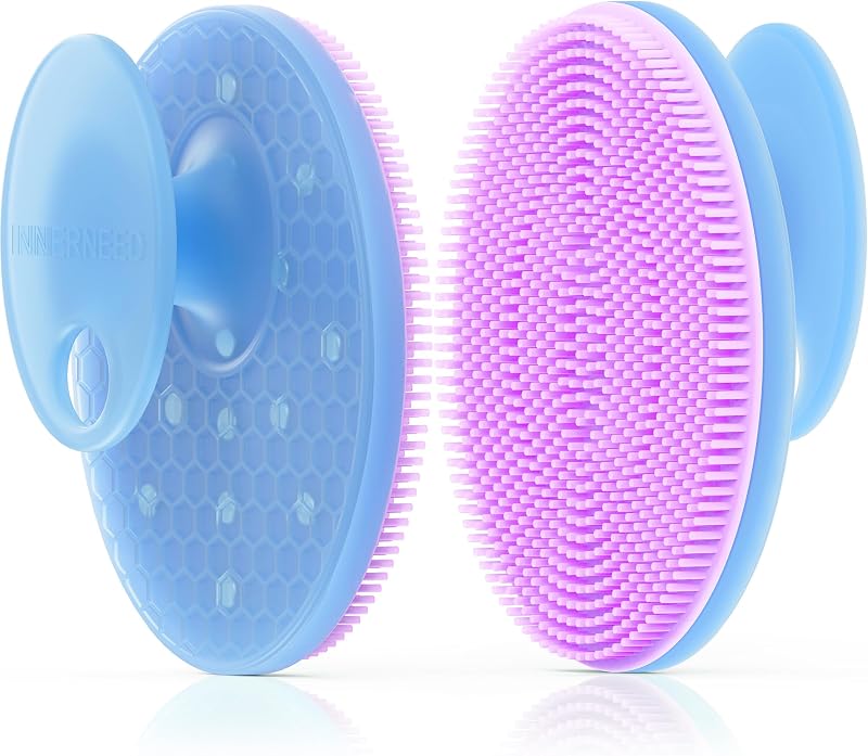 Escova manual de silicone para limpeza facial INNERNEED, roxa