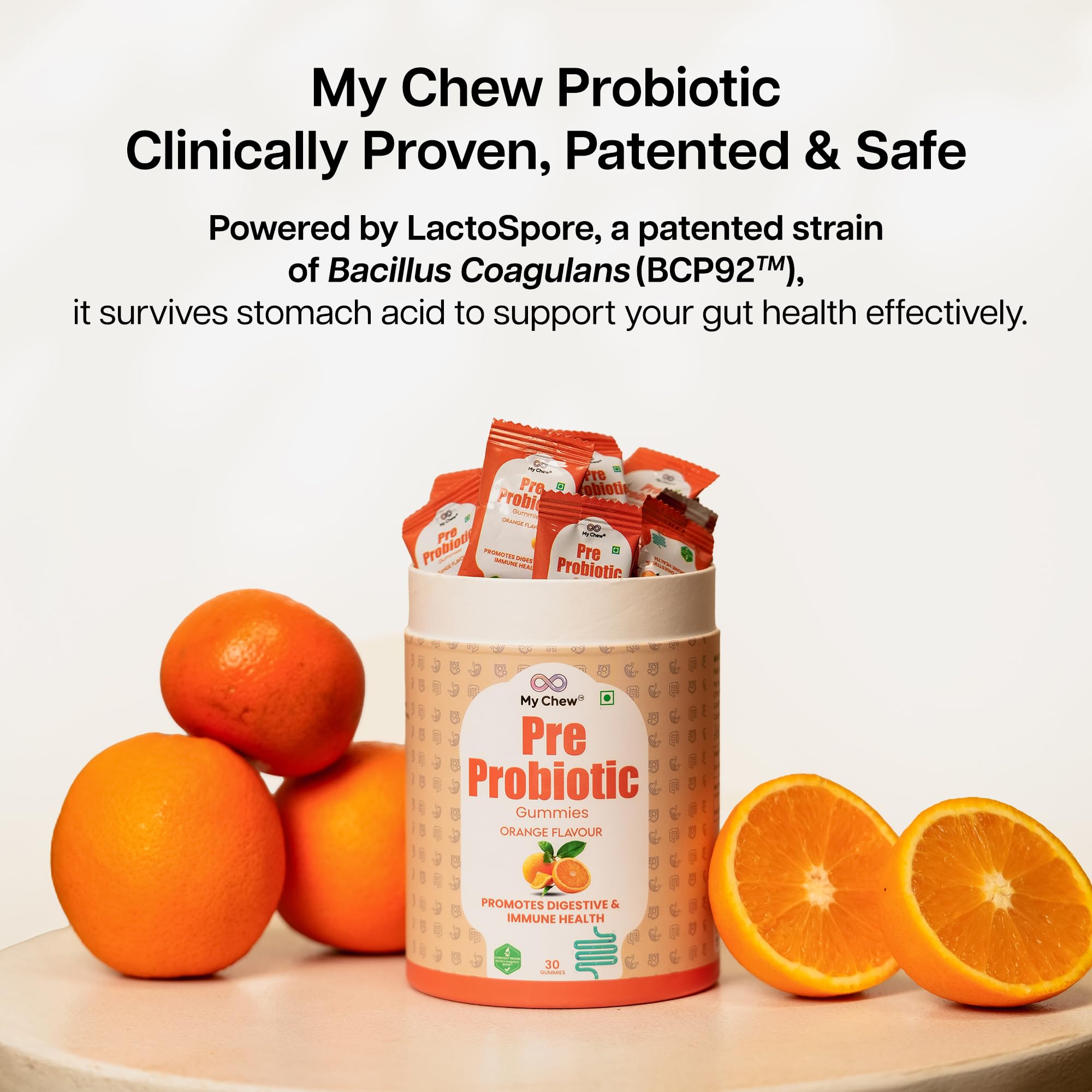 My Chew Prebiotics & Probiotics Gummies, 2 Billion CFU Clinically Proven for Gut Health & Digestion, Constipation, Bloating, Gas & Acidity Relief, No Added Sugar, 30 Gummies — Amazon image 5