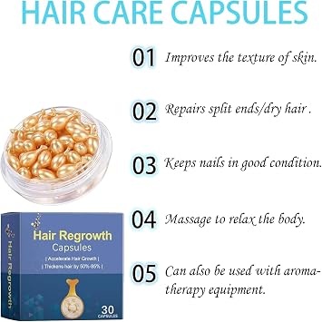 Hair Density Serum for Men&Women,Hair Densityboost Capsules,Hair Growth Pills,Capsulas Para El Crecimiento Del Cabello For Frizzy and Damaged Hair (2 Pcs)