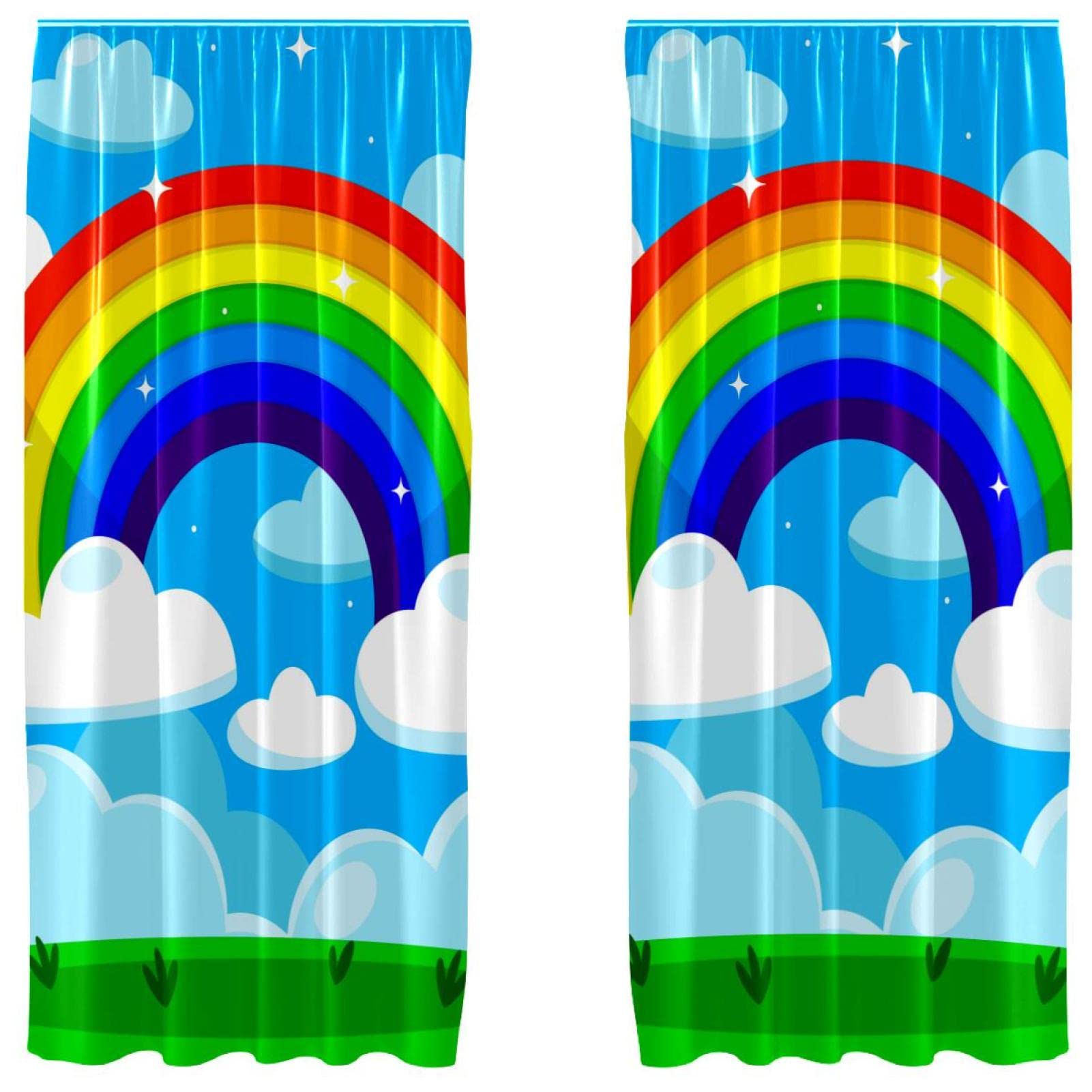 Cortinas opacas de arco iris para evitar la luz en el cuarto infantil