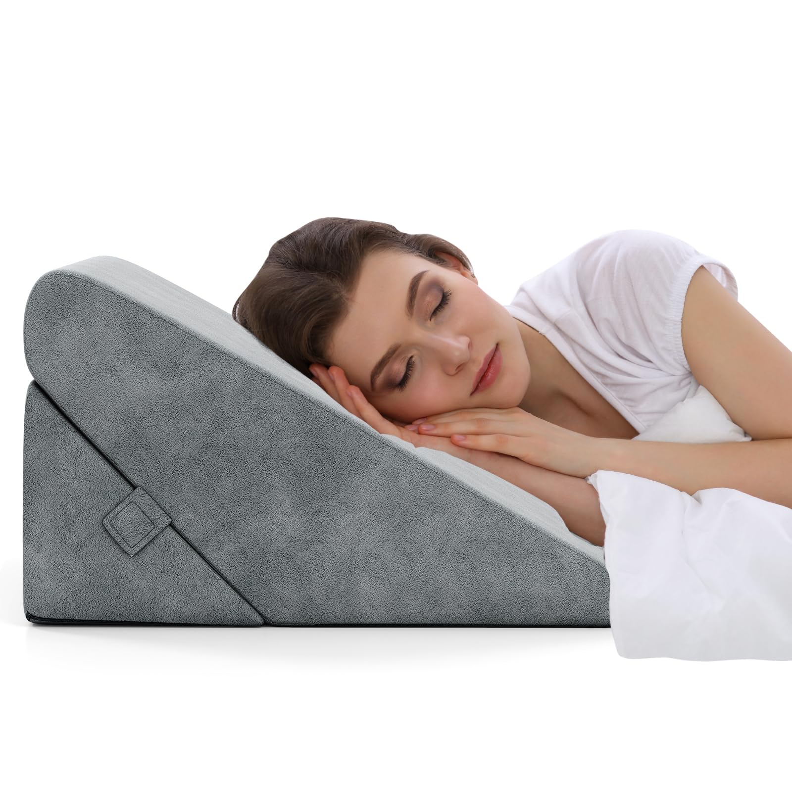 COSTWAY Poduszka klinowa, poduszka do czytania, poduszka pod plecy, poduszka na nogi, pianka memory foam, pokrowiec do prania, poduszka refluksowa dla dorosłych, ergonomiczna poduszka do siedzenia w