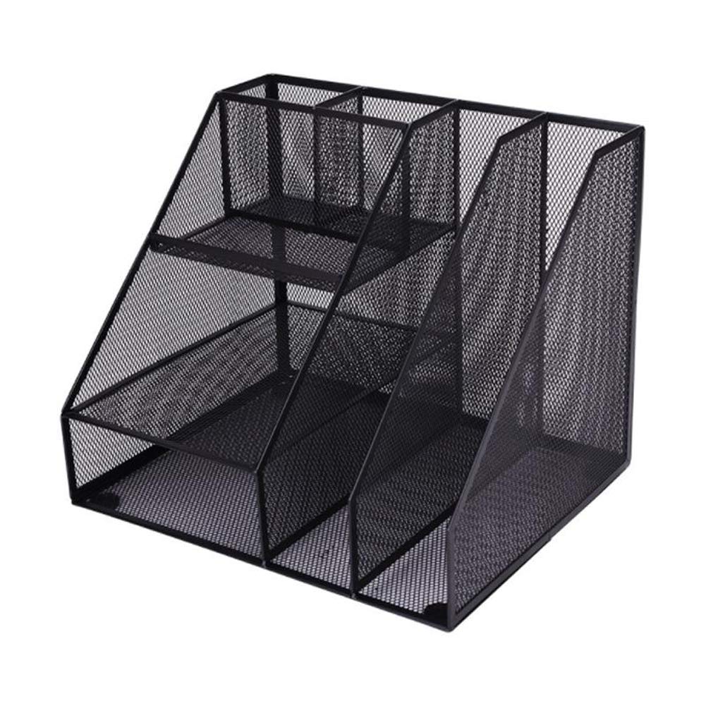 Portariviste per Fondi, portariviste per Ufficio, casa, Ufficio, Desktop, Organizer, in Rete Metallica Nera, Portadocumenti per Posta