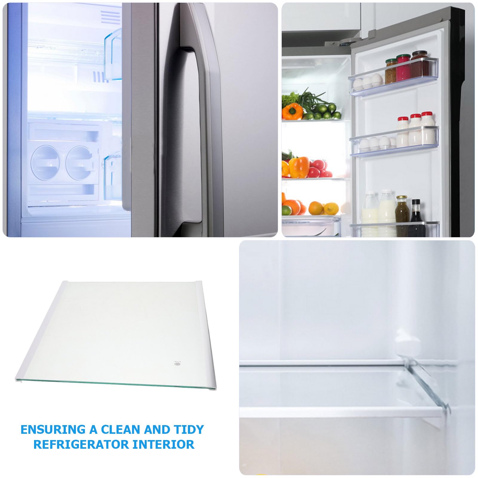 Beaupretty Estante de y Almacenamiento de Alimentos para Refrigerador Bordes Seguros y Visibilidad Mejorada, Tablero Divisor Transparente para Congelador