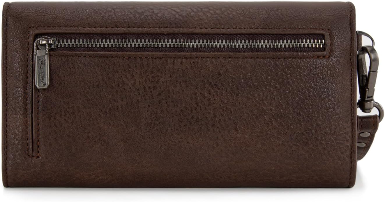 Montana West X Wrangler Women's Wallets Large Wristlet for Woman Ladies Female Trifold Cash Wallet with Wrist Strap and Rfid Lining - Image 4