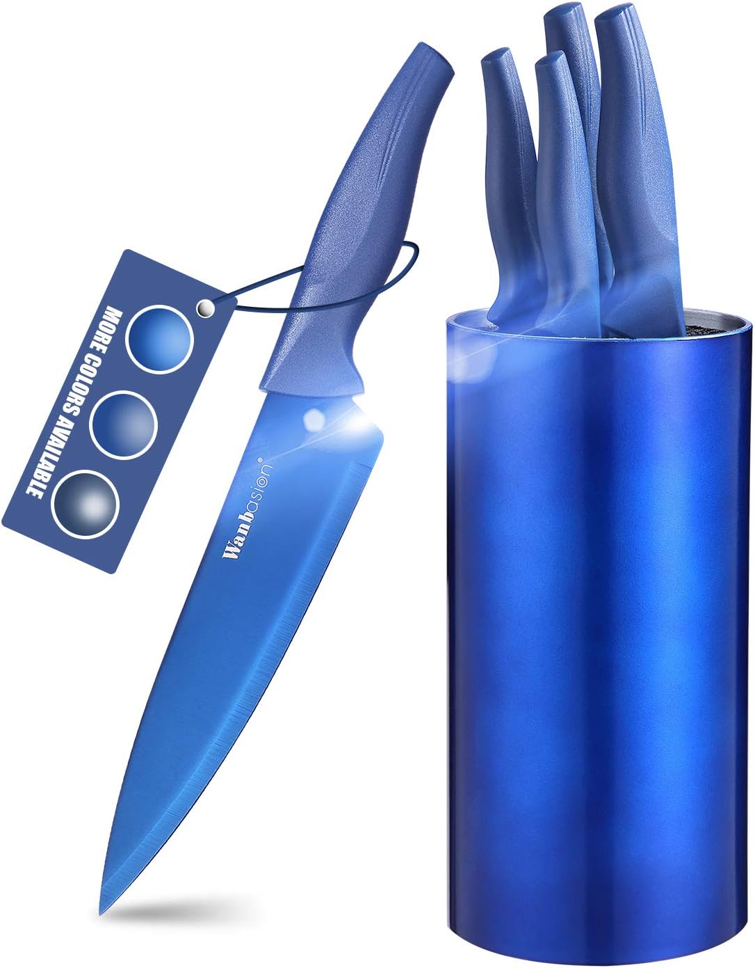 Wanbasion Kitchen Knife Set Block, Stainless Steel Kitchen Knife Set, Professional