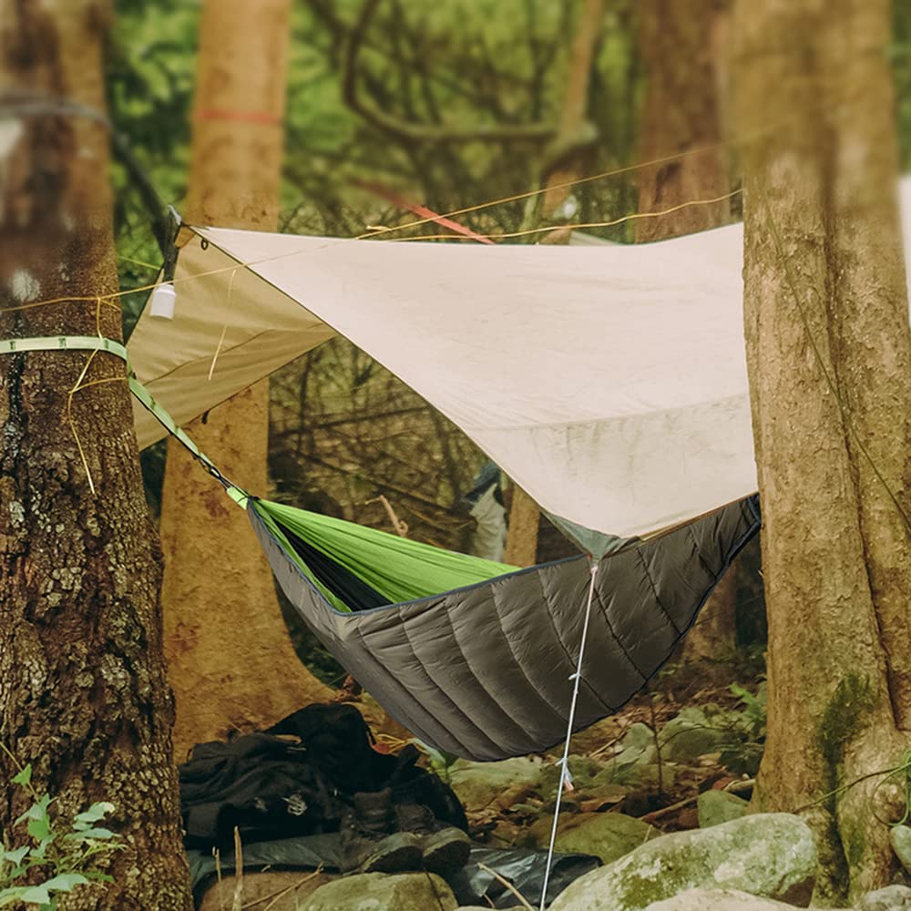 Pongnas Hamak Underquilt Camping Underquilt do Hamaka 20D -Stop Nylon Lekki, Odporny na Rozdarcie, Wiatroszczelny z Workiem na Kemping Piesze Wycieczki z Plecakiem