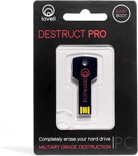 Destruct Lovell - Borrador de datos de disco duro PRO  Borrar permanentemente datos de computadora  Herramienta de borrado de disco duro de grado