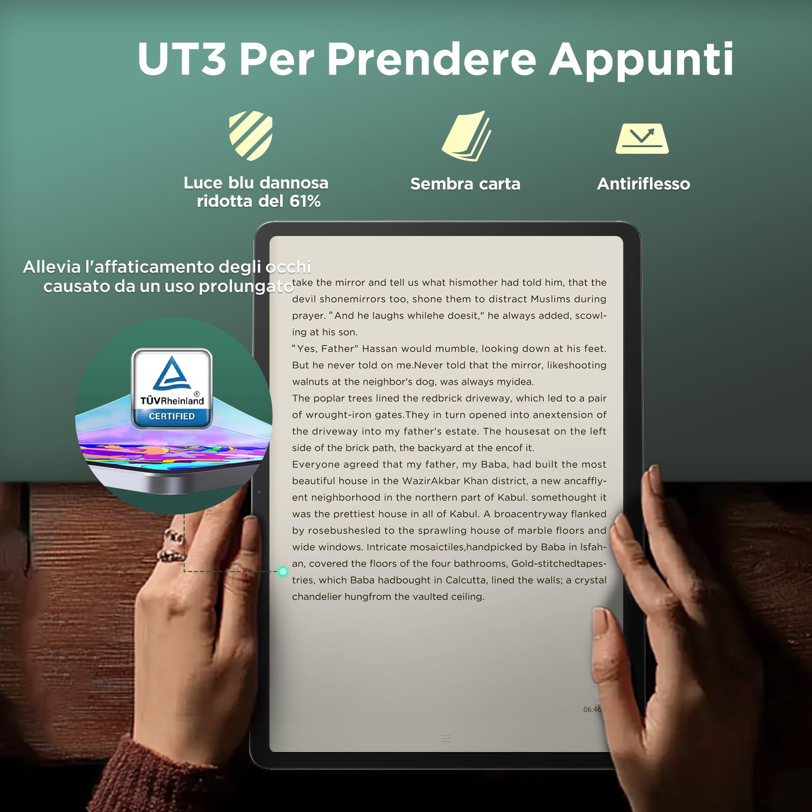 Ugee Android tablet UT3 14,25 pollici, Octa Core con Grafica Indipendente e Sensore U da 8 GB + 256 GB, Batteria 10000 mAh