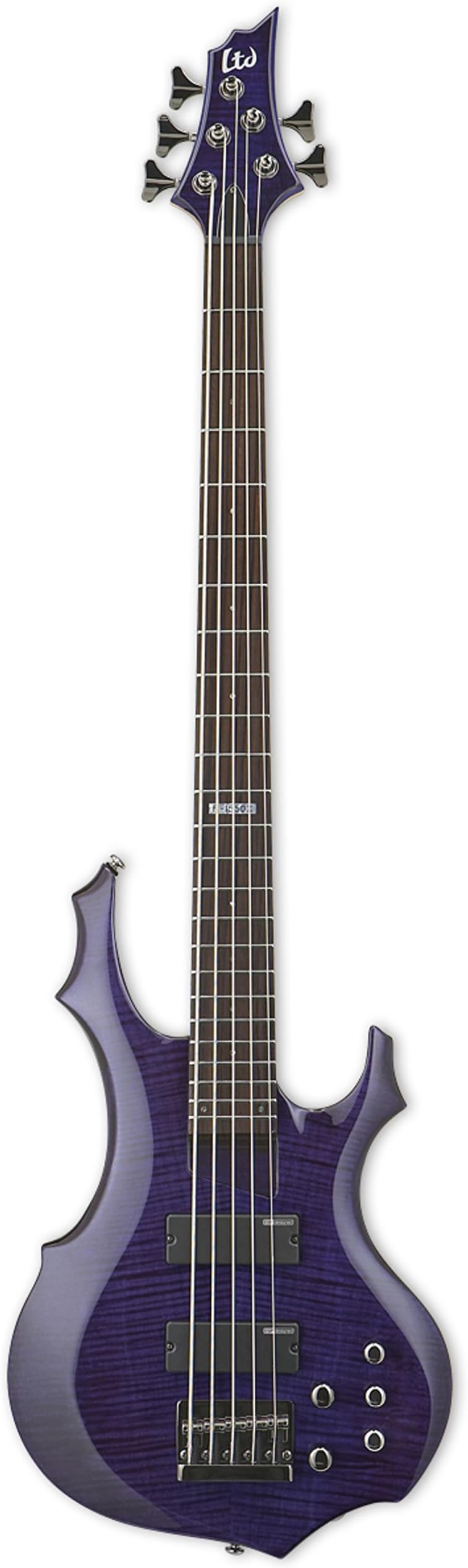 ESP LTD F-155DX - Dark See Thru Purple 5 String Bass