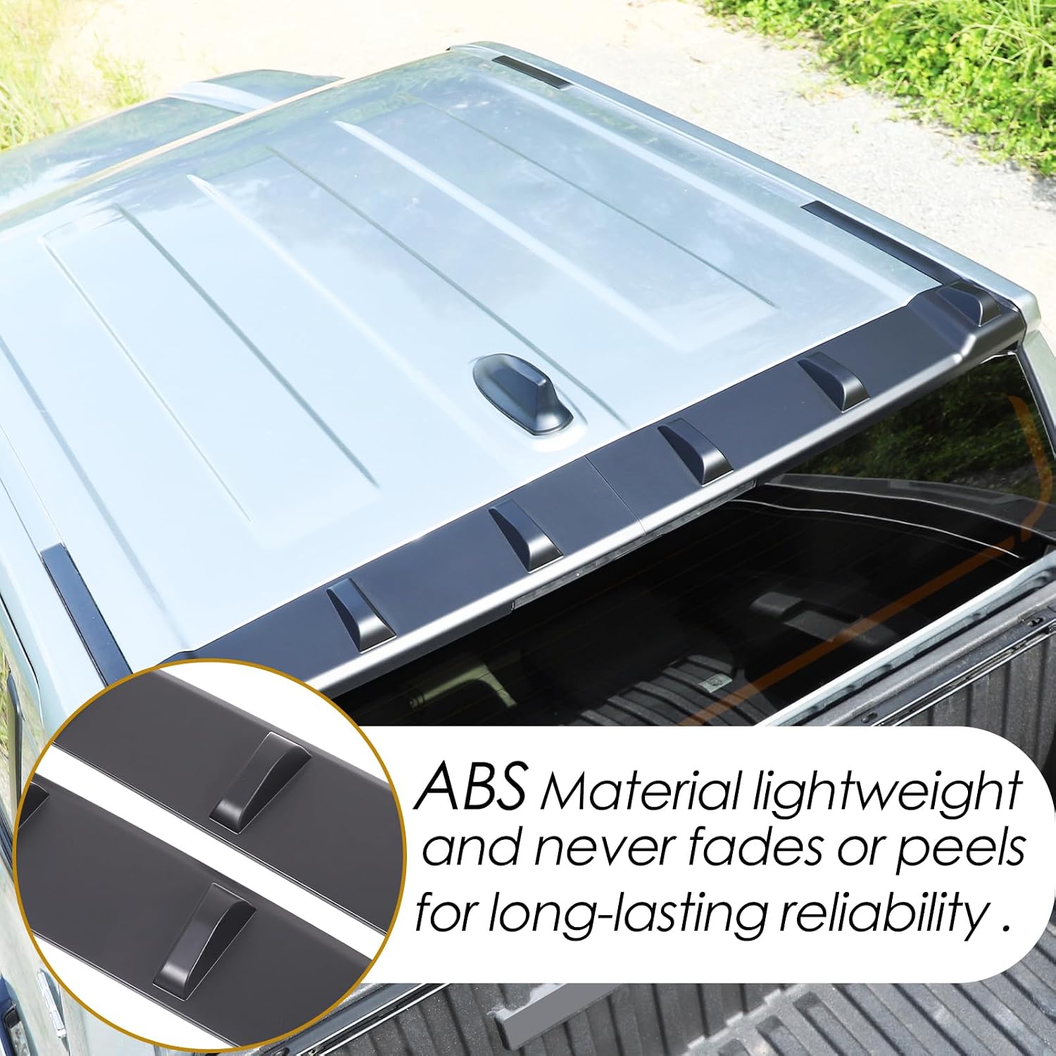 Roof Spoiler Trim Cover Compatible with Toyota Tacoma 2024 2025 Truck Cab Roof Spoiler Panel Protector Exterior Decoration Accessories 2PCS (Matt Black)