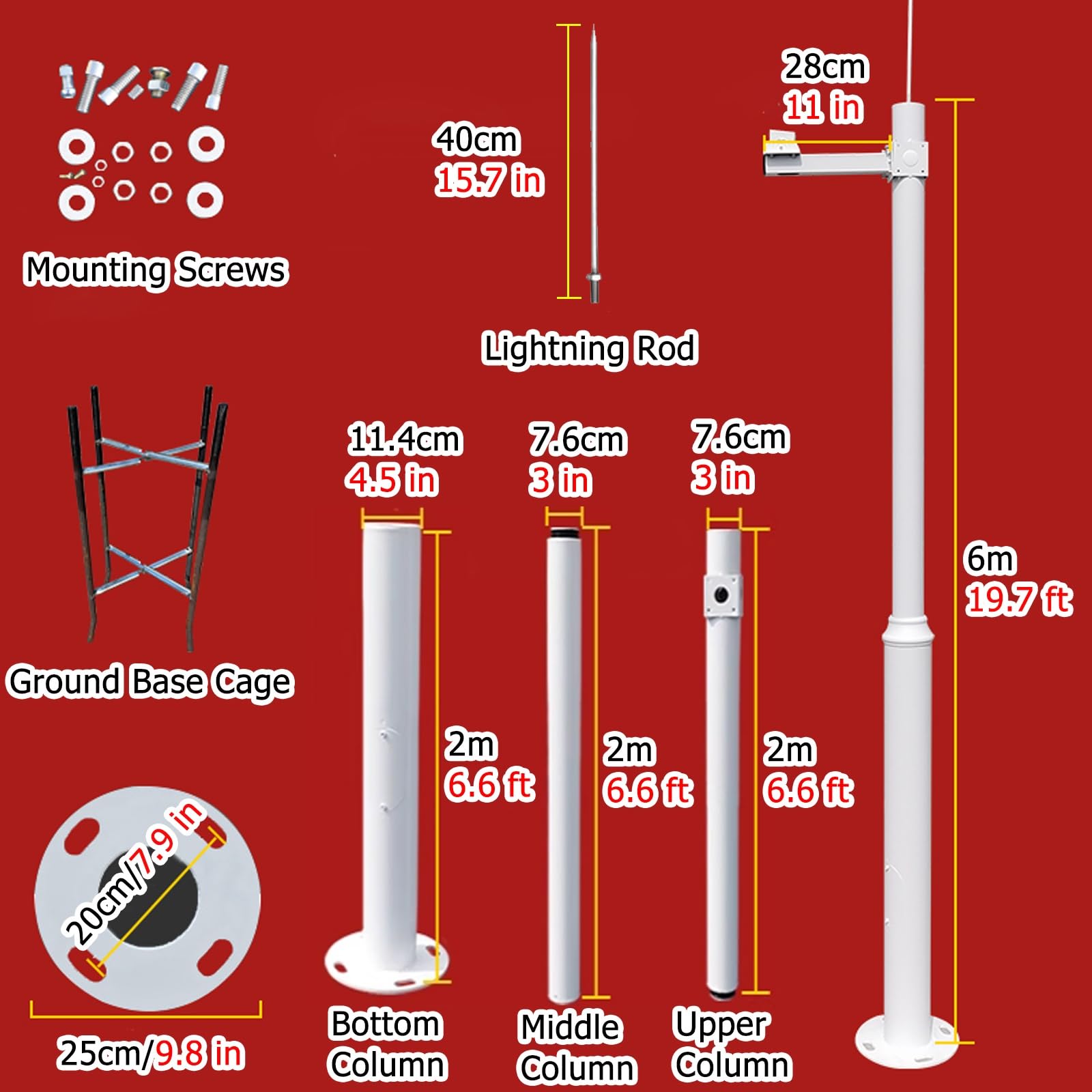 Einbau-Mast Für Sicherheitskameras, CCTV Mast Für Außenbereich