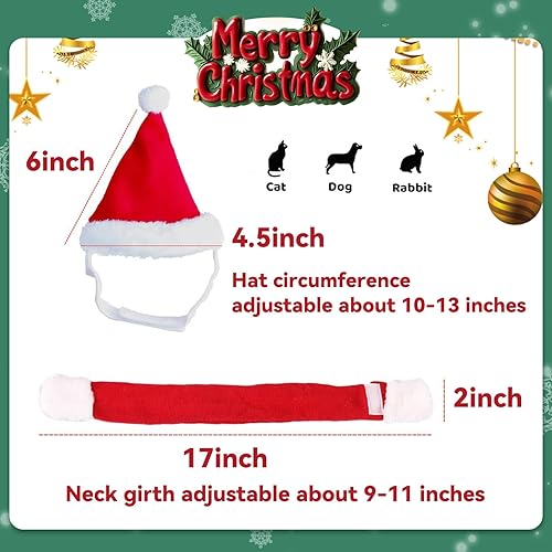 Miniatura 4 de Traje de ropa de Navidad para mascotas, accesorio ajustable de Navidad para gatos, ropa de perro y gato para Navidad, color rojo