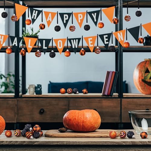 Miniatura 5 de 24 piezas de decoración de bola pequeña de otoño, 1.2 in1.18 pulgadas, bola colgante de bola decorativa para otoño, fiesta de Acción de Gracias,