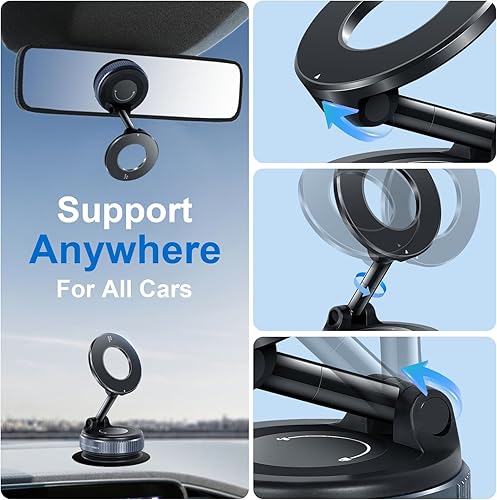 Miniatura 7 de Car Phone Holder, Magnetic Phone Holder for Car360 Adjustable Magnetic Cell Phone Holder, Pocket Size Foldable, for CarGymMirrorSmooth Surface