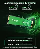 ORICO 128GB M.2 NVMe SSD - Nagy Sebességű Belső SSD Meghajtó TLC NAND Flash, 1700MB/s PCIe Gen3x4, 2280 Méret, Laptop és Asztali PC Kompatib 3