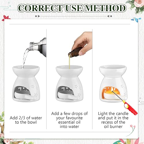 Miniatura 4 de Yaomiao Quemador de aceite esencial, calentador de cera de cerámica, difusor de aceite de cerámica, portavelas de aromaterapia para decoración del