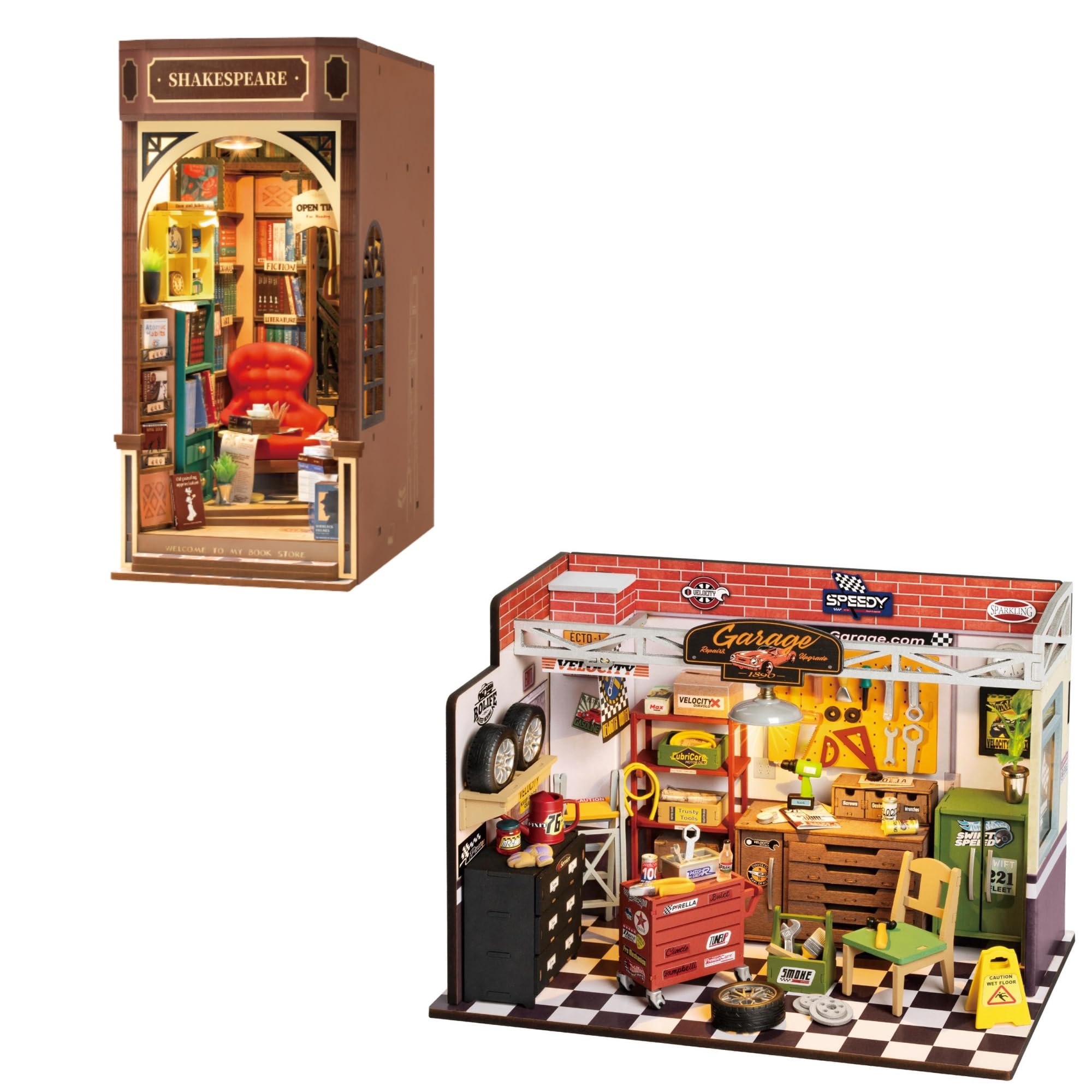 Amazon.com: ROBOTIME Miniature House Kit Garage Workshop + Book