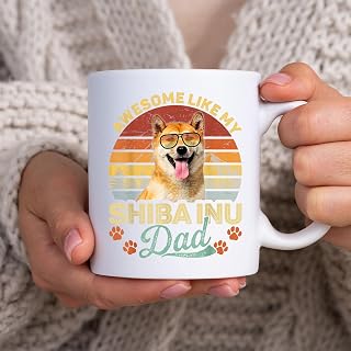 Mens Vintage Awesome Like My Shiba Inu Dad Dog Dad BlackMug, Tea Mug, Tea Cup, Coffee Cup