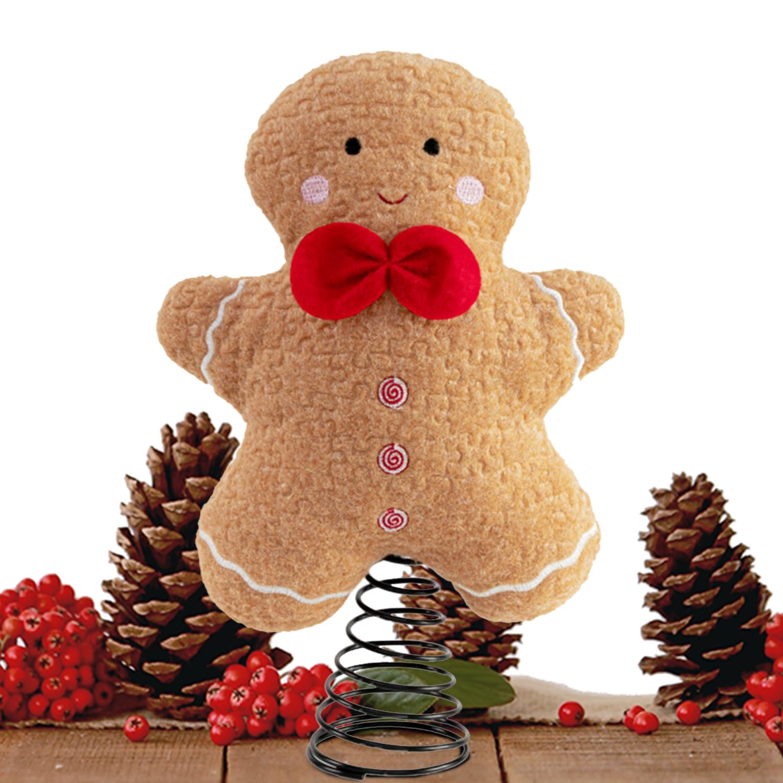 Décoration de cime de sapin pour les fêtes en peluche douce, ornement de cheminée et table
