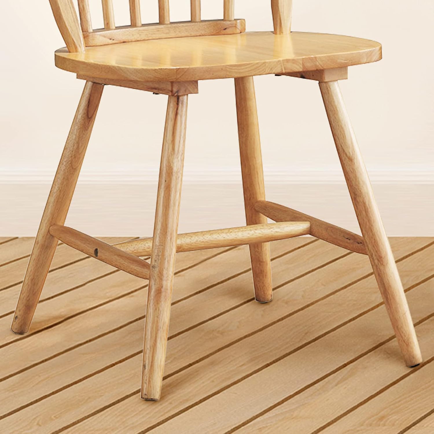 WATERJOY 18 Inch Wood Oak Dinning Chairs Set of 4, High Back Spindled Rubberwood Winsome Seating Chair for Kitchen Living Room Farmhous