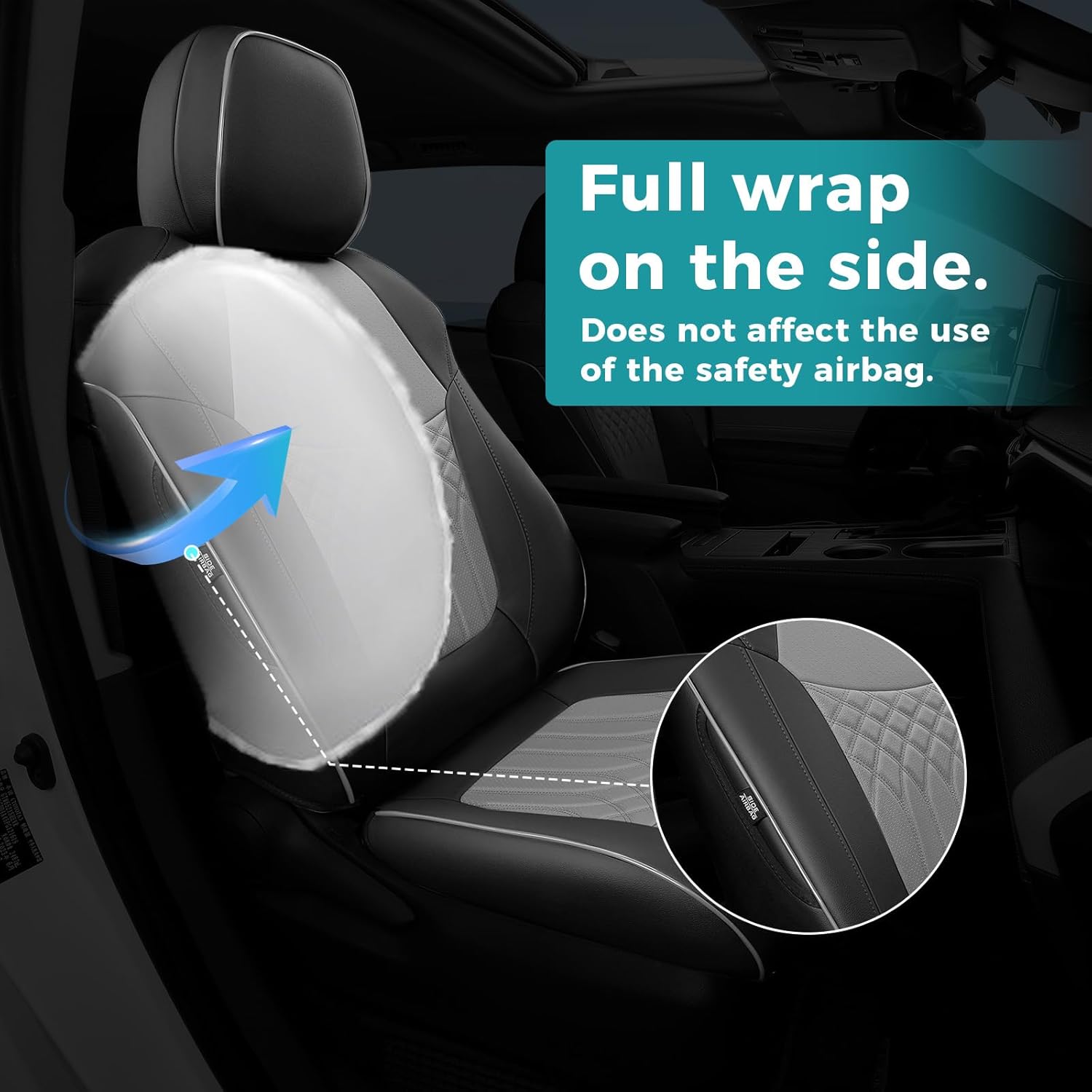 Customized for Toyota Sienna Seat Covers 2021-2026 Sienna 8 Seats 3 Row, Leather Car Seat Covers Waterproof Seat Covers Full Set for Cars, Car Seat Protectors, Airbag Compatible(BlackGrey)