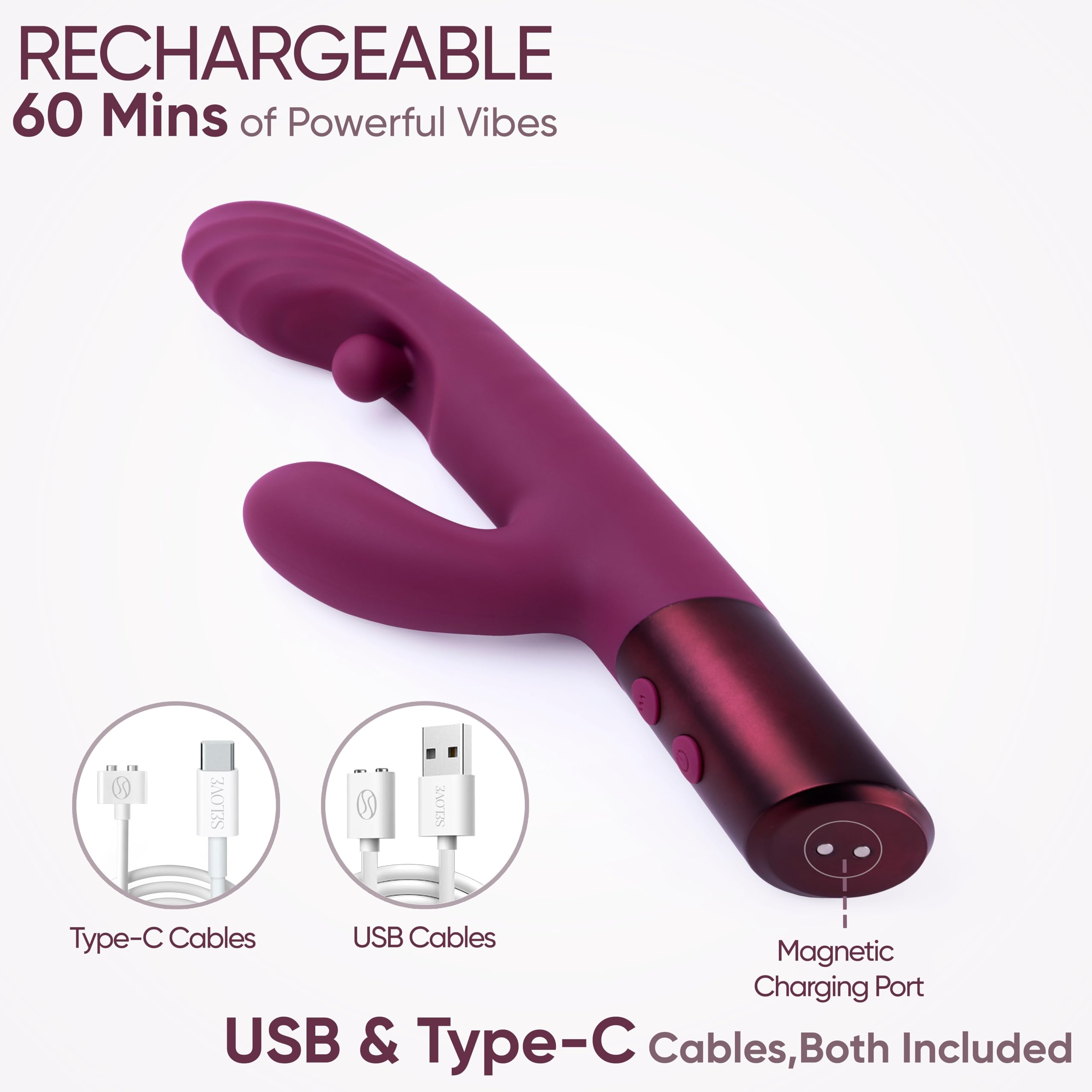 SELOVE Swirly Vibratore Rabbit con Perla Rotante e Vibrazione