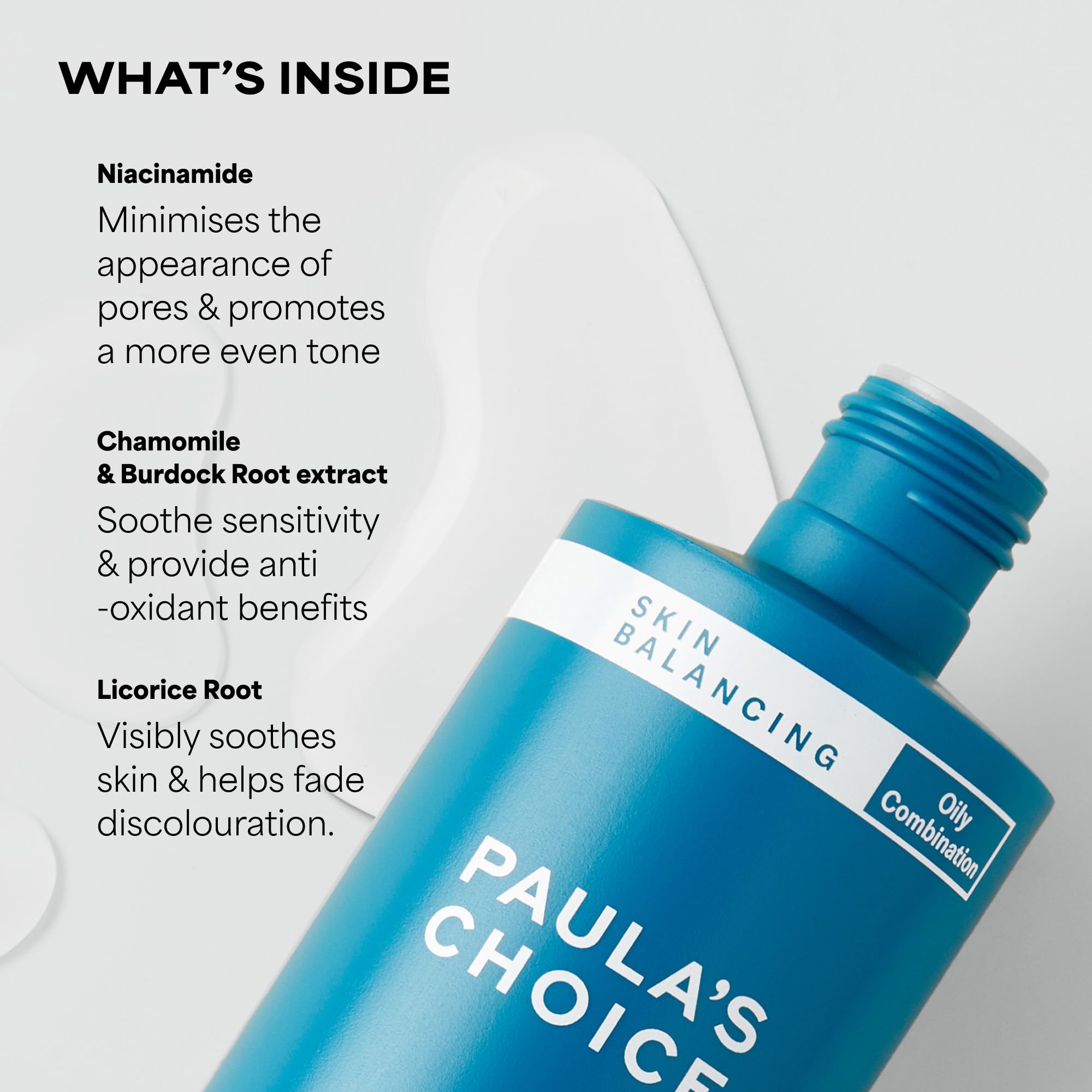 Paula's Choice SKIN BALANCING Tonik - Delikatnie Nawilżający Tonik do Twarzy Zmniejszające Rozszerzone Pory & Zwalczanie Wyprysków i Zaskórników - z Niacynamid - Skóra Mieszana i Tłusta - 190 ml | Lekki krem nawilżający zwalcza niedoskonałości i zaskórnik