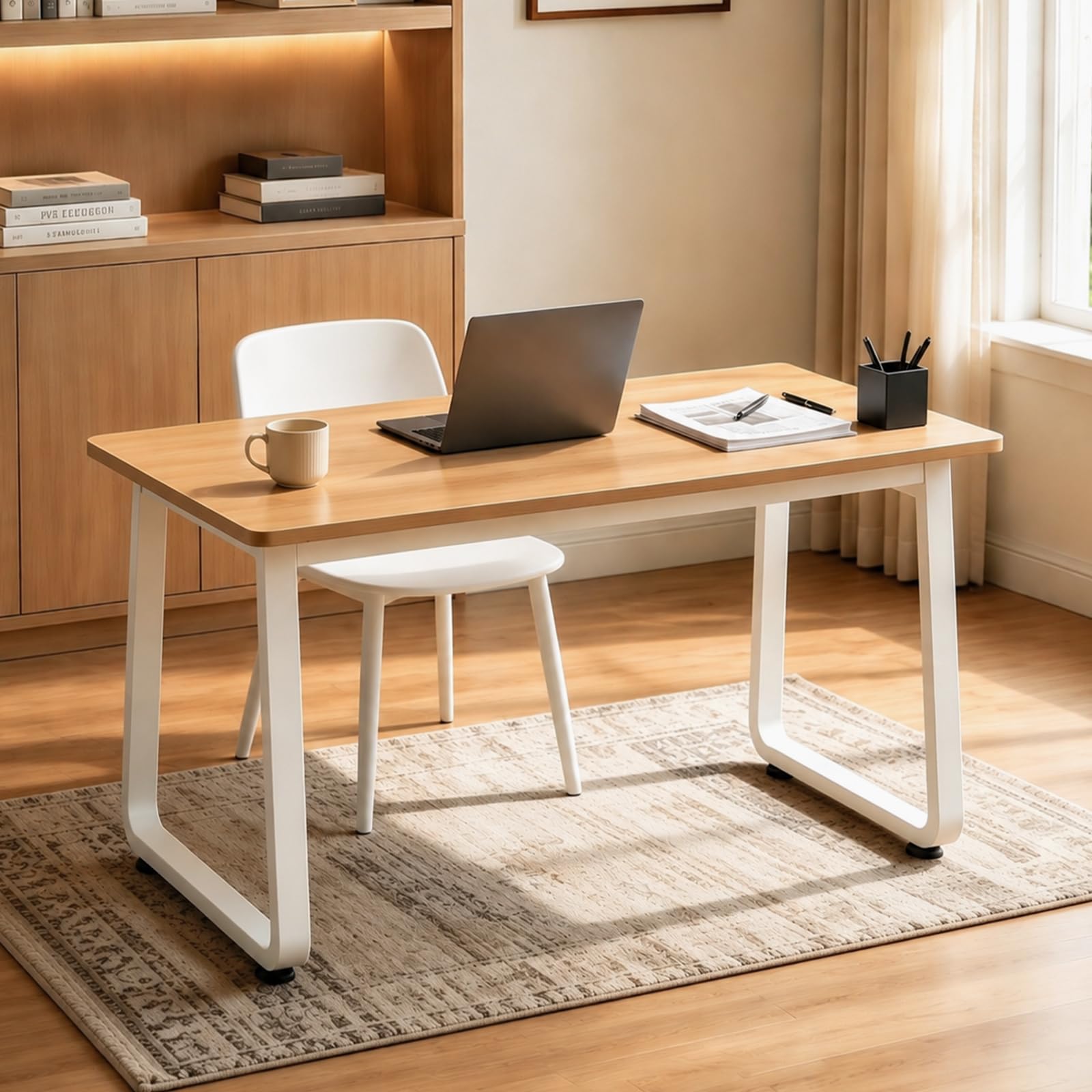 Computer Schreibtisch für Studenten und Homeoffice, PC Tisch für Arbeiten und Lernen, praktischer Bürotisch für Schlafzimmer und Wohnzimmer