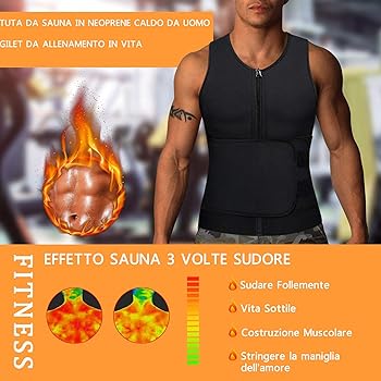 Tuta Uomo Estiva Canotta Dimagrante Uomo In Neoprene Maglia