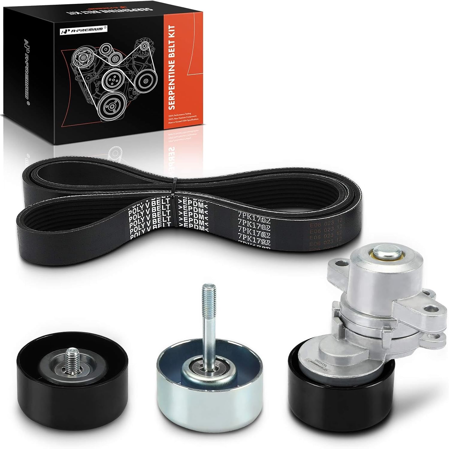 A-Premium Engine Serpentine Belt Drive Kit Compatible with Nissan Altima 2007-2012, Murano 2009-2014, Maxima 2009-2014 - 3.5L