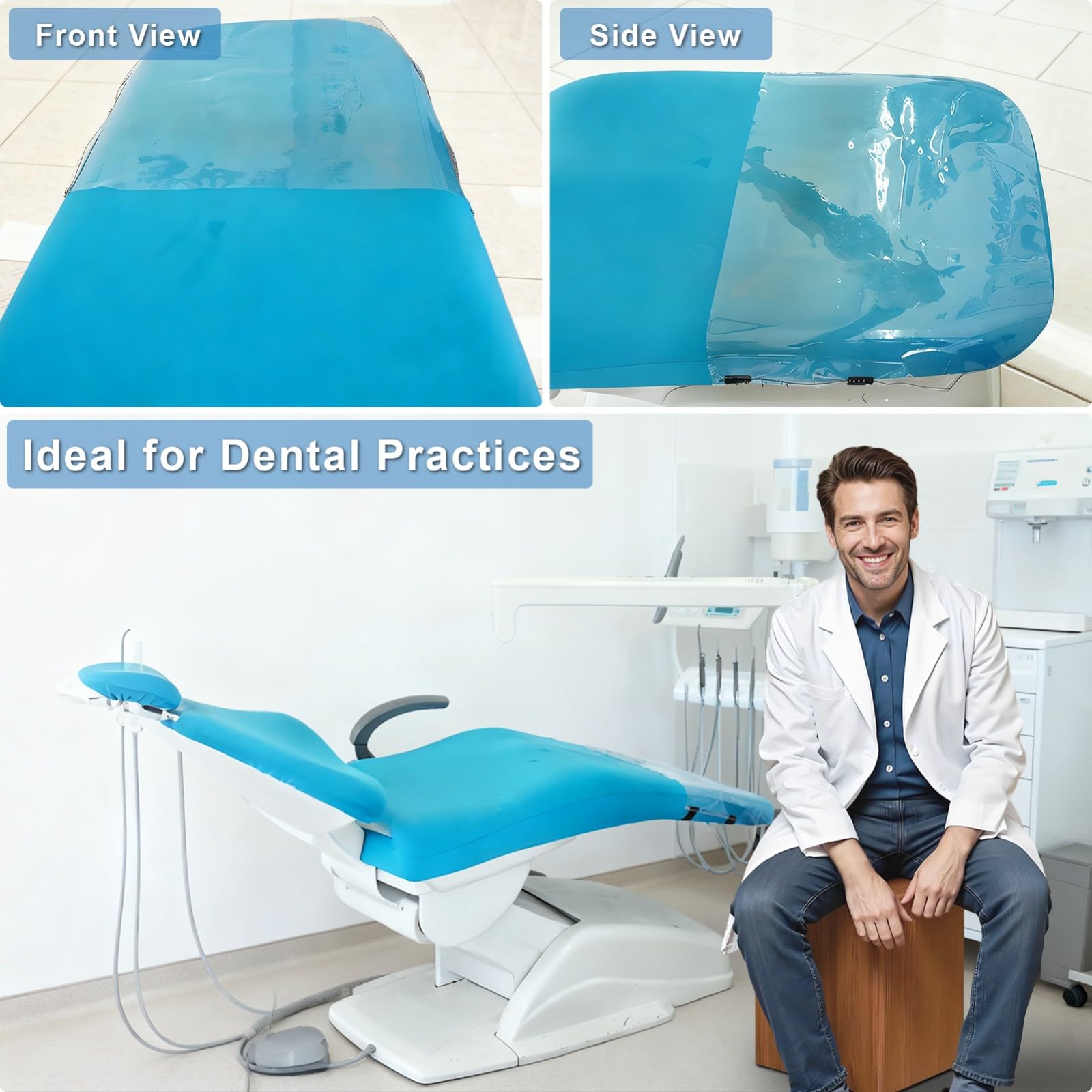 Lot de 5 Coussinets de Protection pour Pieds de Fauteuil Dentaire, avec Bandes élastiques, Anti-poussière, lavables en Plastique(A)