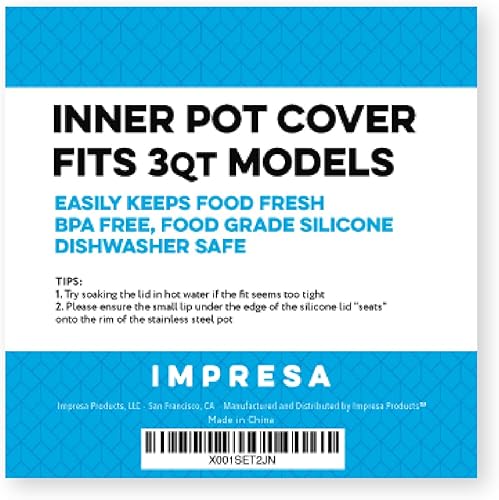 Miniatura 8 de IMPRESA Funda de silicona para olla arrocera de 3 cuartos de galón, compatible con ollas a presión Instant Pot Duo Mini, LUX Mini y Duo Plus,