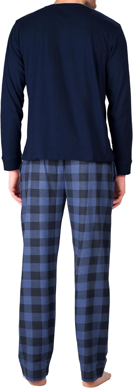 Men’s Pajama Set – Soft Long Sleeve Top & Fleece Pants – Sleepwear – Breathable Year-Round Lounge Set - Image 3