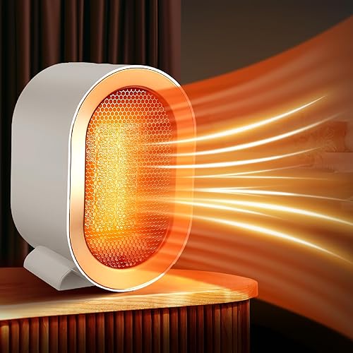 Aisuo Calentador de espacio para uso en interiores, mini calentador de 1200 W con 2 modos de calefacción, ahorro de energía y silencioso, protección