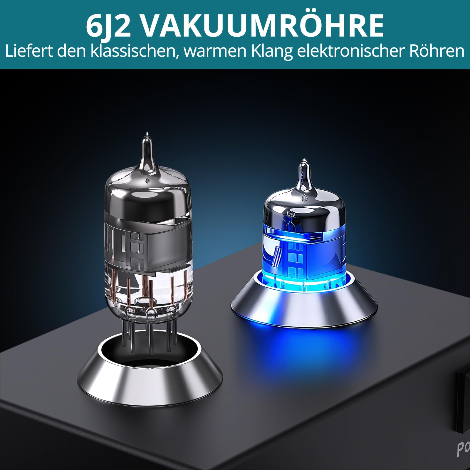 Röhren-Phono-Vorverstärker MM Plattenspieler-Vorverstärker 6J2 Vakuum Hi-Fi Kopfhörerverstärker für Heimkino/Plattenspieler/Stereo-Verstärker/Aktiver Lautsprecher