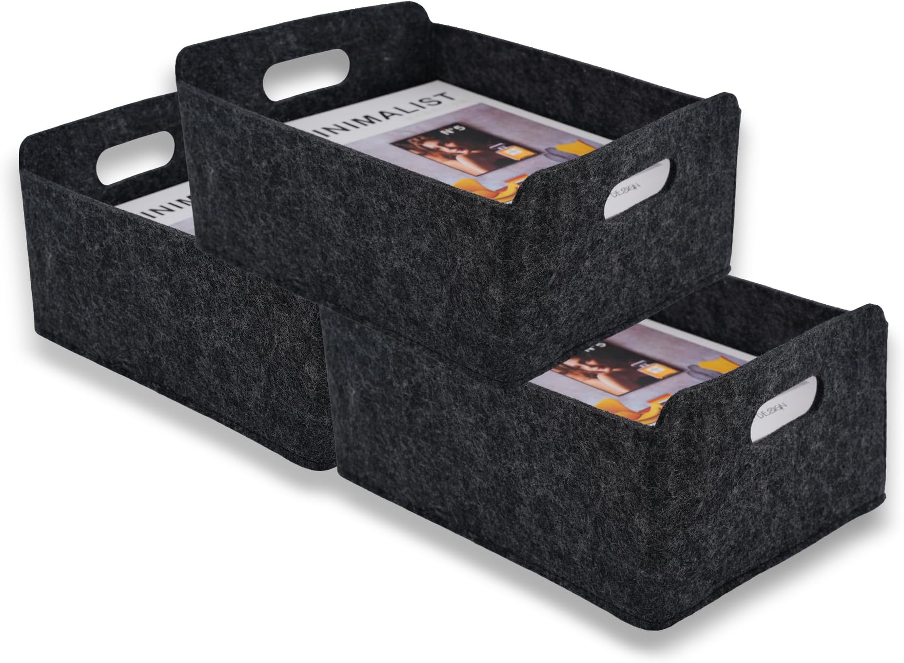 Storage Basket Carbon Foldable Shelf Felt Draw Organizer Bin Carbon
