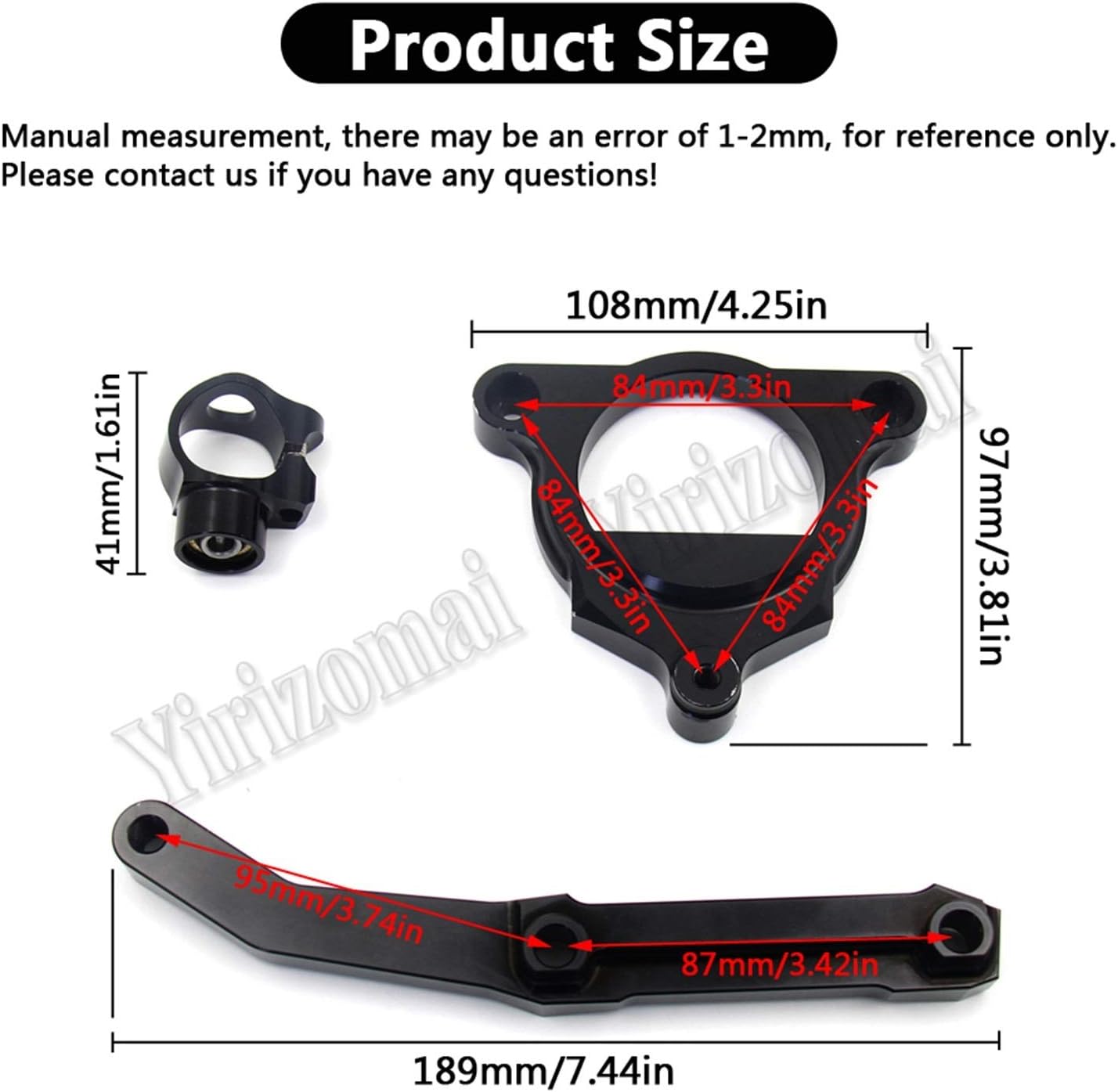 VELORE Motorcycles CNC Aluminum Adjustable Steering Stabilize Damper Bracket Mount Kit For Kawasaki Z800 Z 800 Mounting Kit(Combination A)
