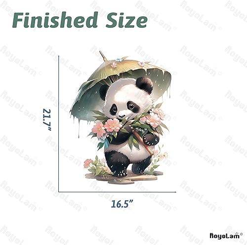 Miniatura 5 de RoyoLam Calcomanías de pared de panda y bambú con paraguas y flores, calcomanías de pared de animales para niños, removibles, despegar y pegar, arte