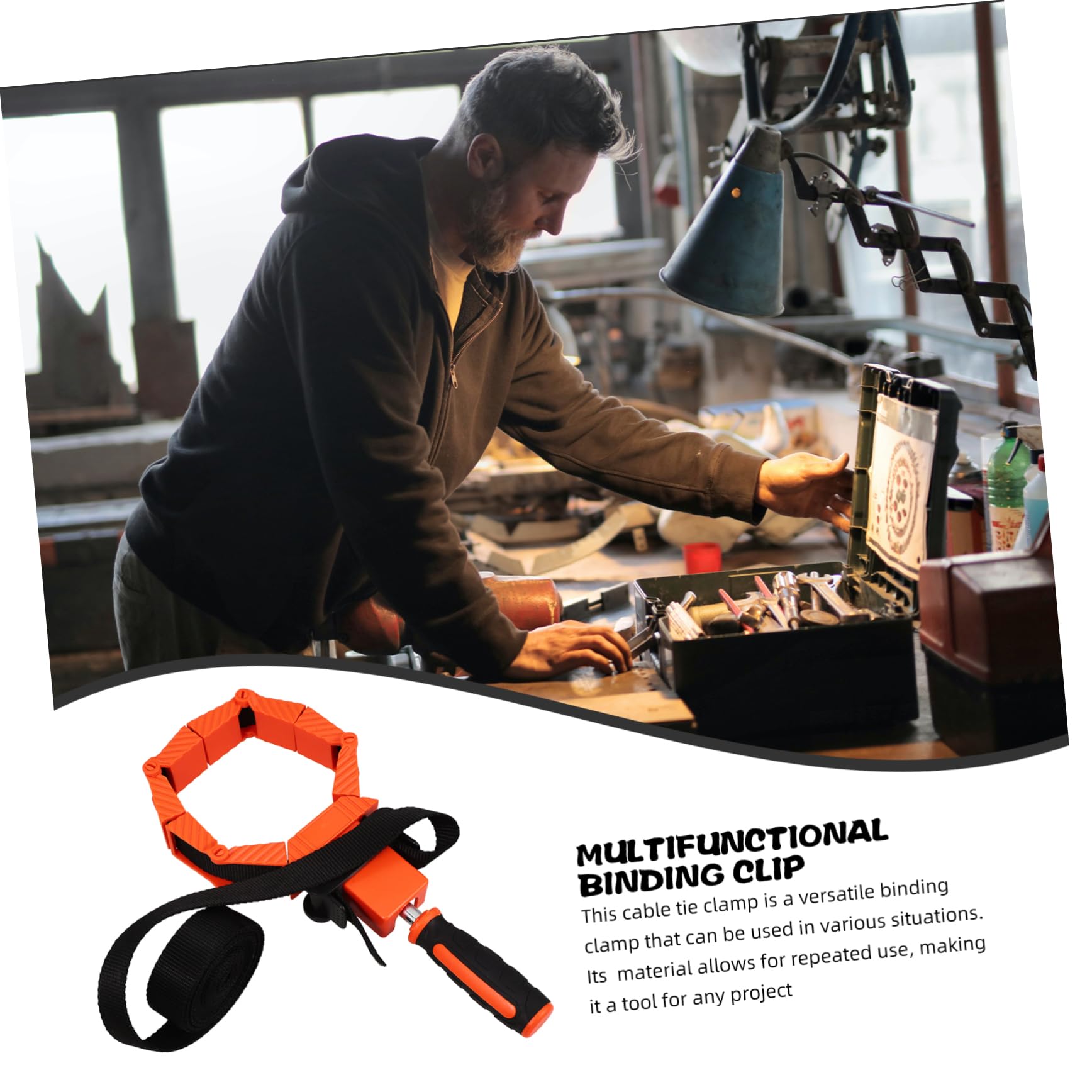 NAMOARLY Woodworking Tools Band Clamp 4m Nylon Ratchet Band Clamps Adjustable for Diy Projects