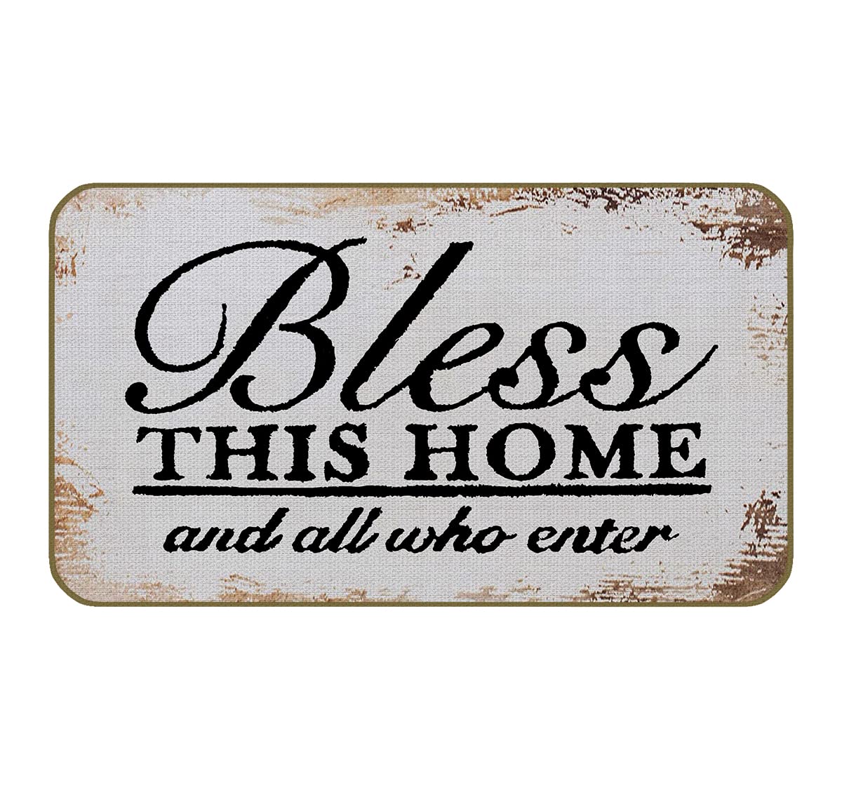 UINHMOP 17''×30'' Blessed This Home and All Who Entered Retro Welcome Decorative Doormat,Farmhouse Religious Home Floor Mats,Farmhouse Decor for Home