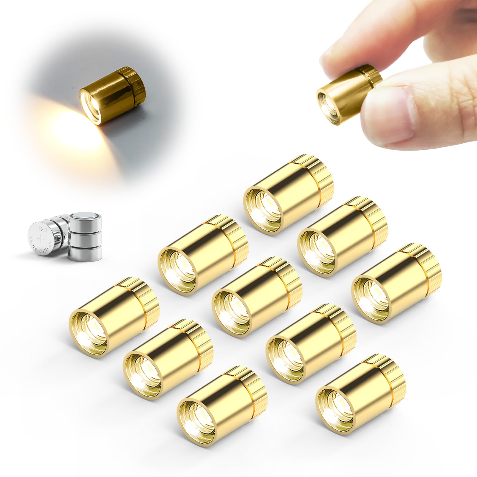 SUZEYAR 10 pcs Miniature Led Lights,Tiny Lights for Hand Craft/DIY,Miniature Lights Battery Powered, Dollhouse Light,Mini Lights for Toy Brick