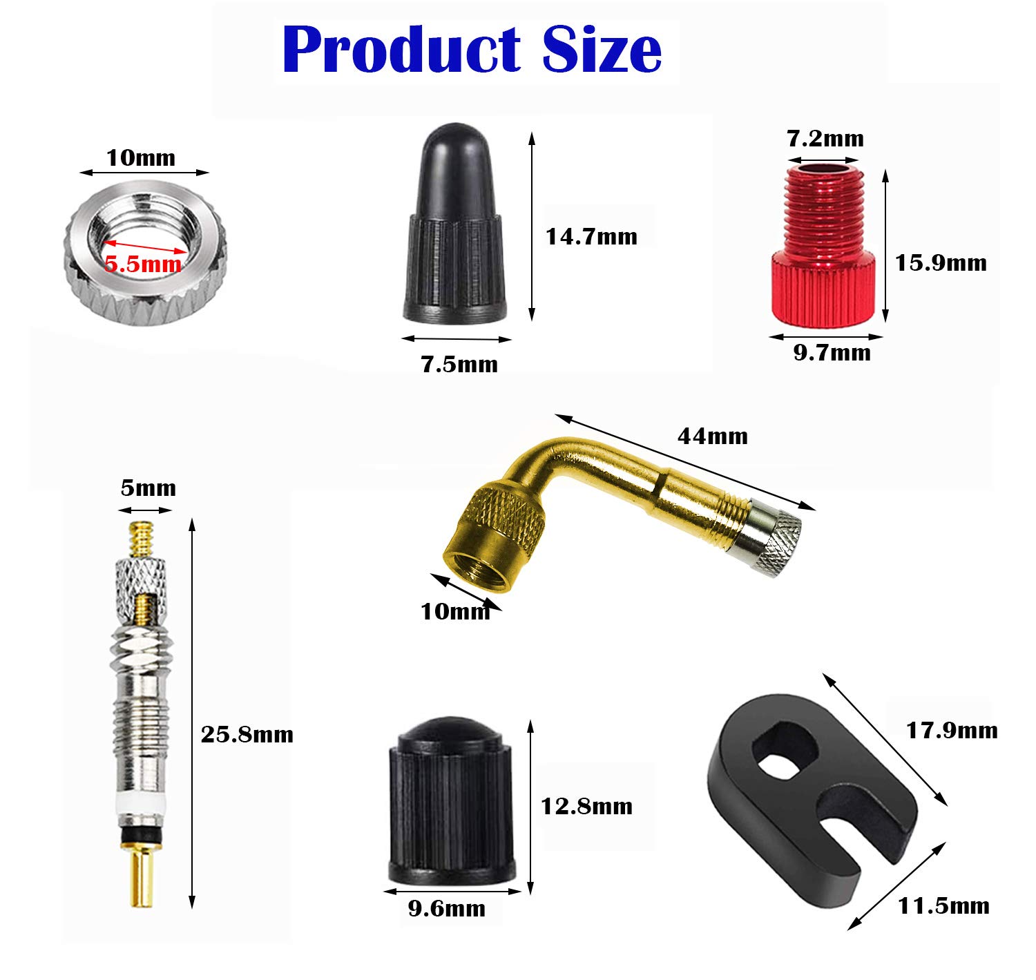 CTRICALVER Adattatore Valvola Auto, Pompa Aria, Compressore, Accessori Auto, Kit di Strumenti per la Rimozione della Bicicletta da Corsa (29 Pezzi)