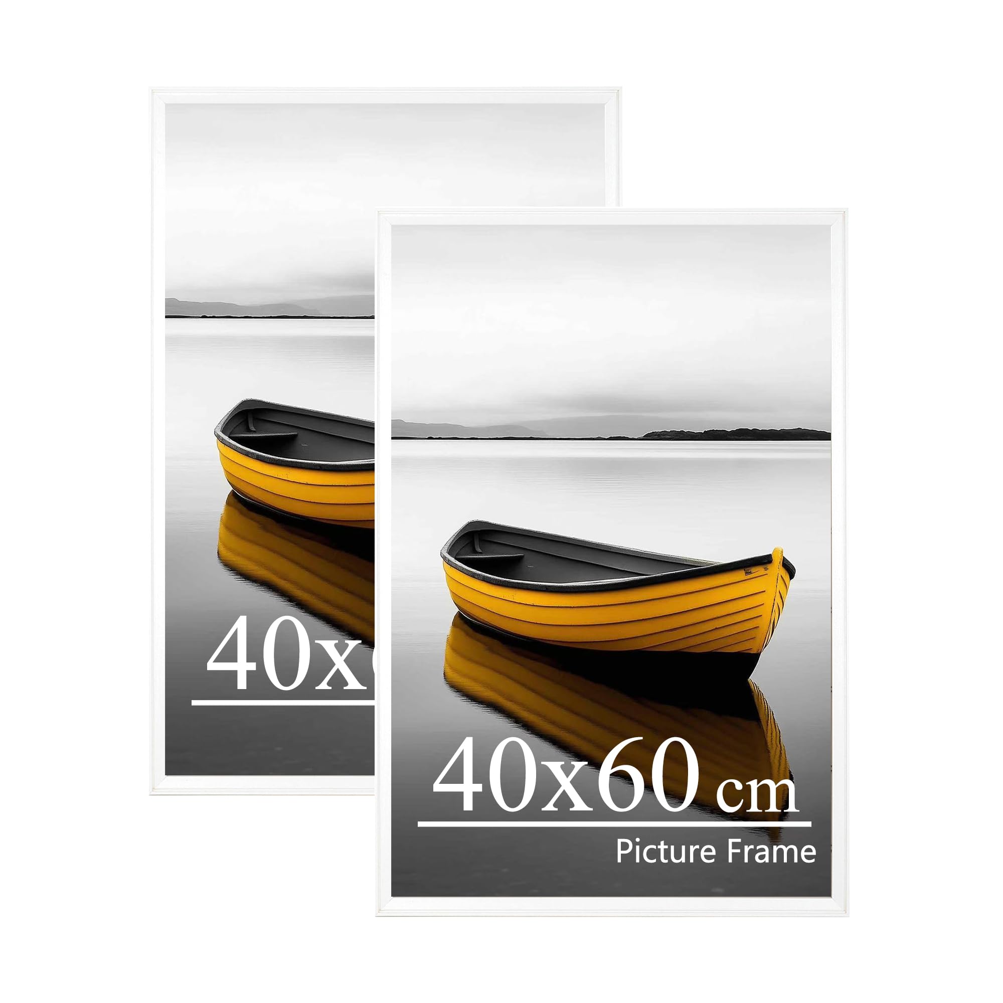 Baoee 40x60 white Picture Frame,Set of 2,photo frame with acrylic glass,Poster Frame