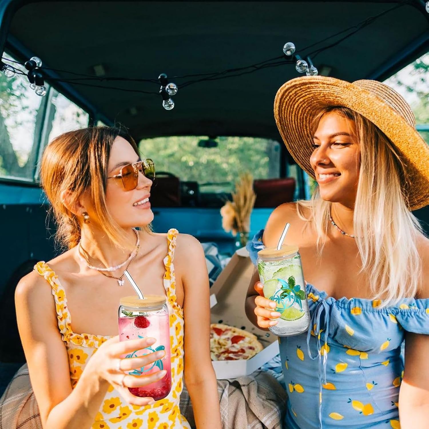 Sea Turtle Drinking Glass Cup 16 Oz with Bamboo Lid and Straws, Iced Coffee Beer Cocktail Glass Tumbler, Holiday Christmas Birthday Gift for Dad Mom Sister Friends Bestie - Image 8