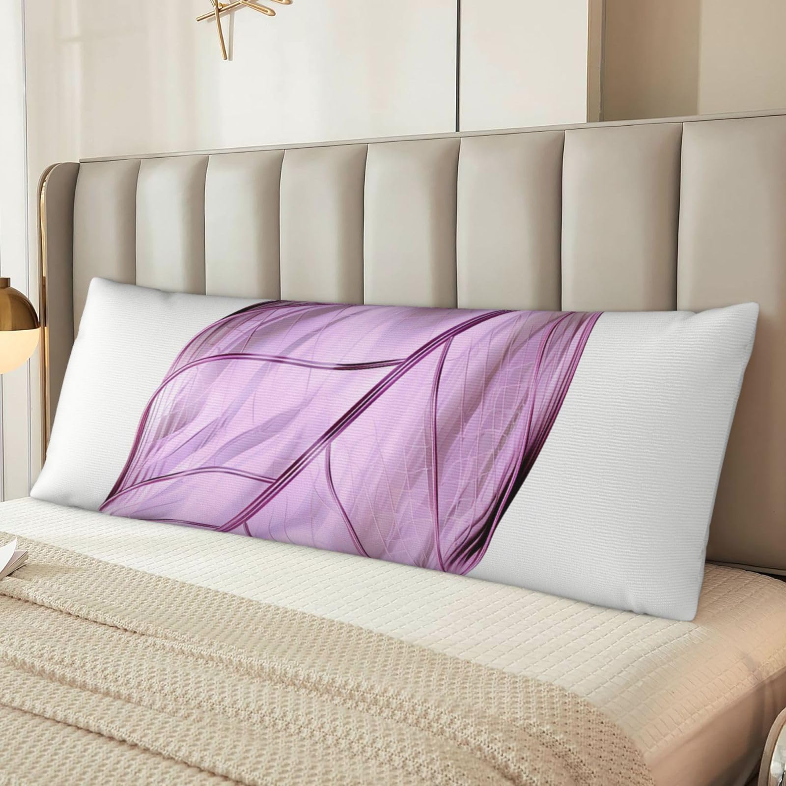 Lilac Leaves Body Pillow Cover with Hidden Zipper 54"X20",Ultra Soft Microfiber Long Pillow Case Decorative Bedding Pillowcase Cushion Cover Cases for Bedroom Couch Sofa,Home Gifts