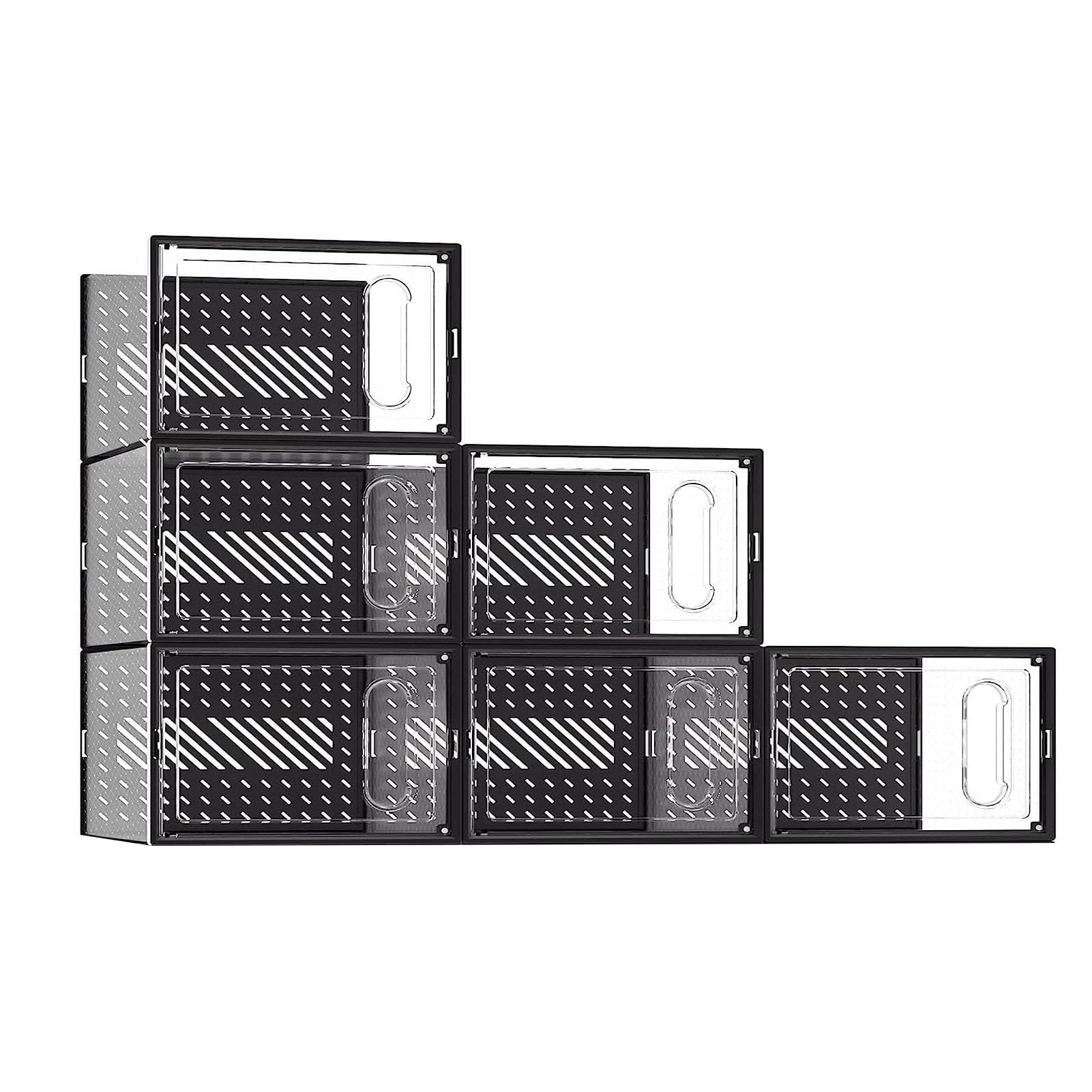 Scatole per Scarpe Impilabili Organizzatore Trasparente e Robusto per Riporre le Scarpe per Armadio Vetrina per da 6 Pezzi per Camera da Letto, Ingresso ABS PP Dimensioni 13,2x9,8x7,3 Pollici