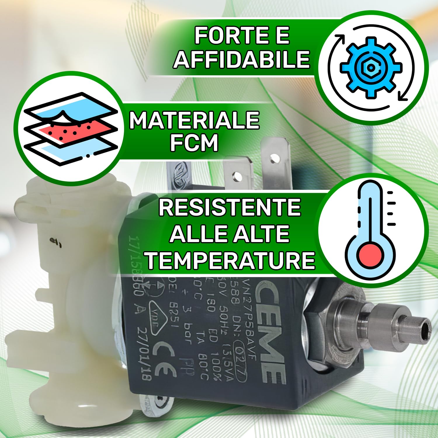 Elettrovalvola per Macchina Caffè 3-Vie con Codice Originale 5213218251 5213212421 5213220251 5213214171 5213215961 per DeLonghi ECAM ETAM - MADE IN ITALY - Garanzia di 5 Anni - ONIX TECH