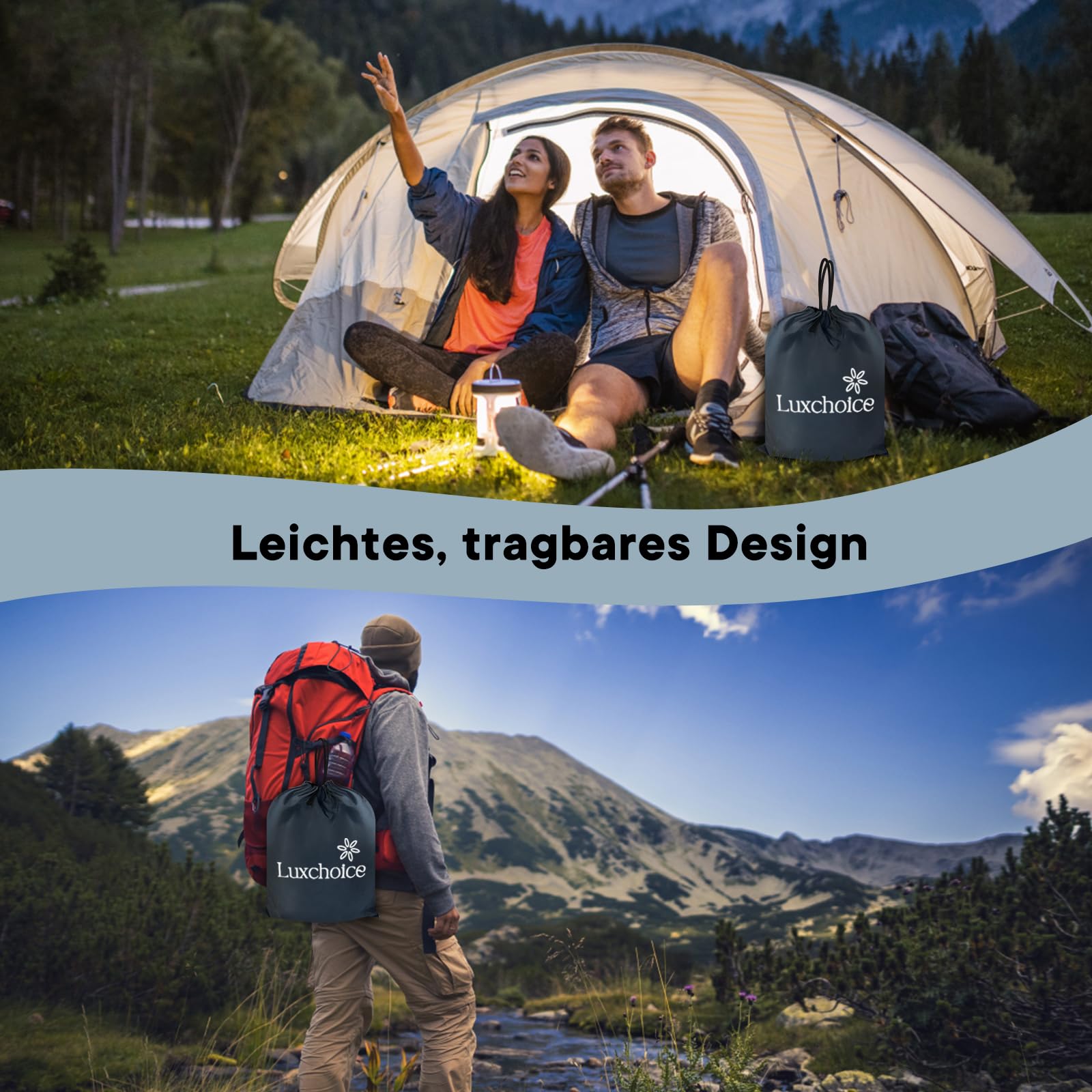 Luxchoice Lit Gonflable 2 Personnes pour Camping avec Portable Pompe 3 Minutes Gonflage et dégonflage Automatiques Matelas Gonflable électrique pour Voyage Indoor ou Outdoor